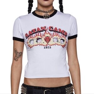 Tricks & Treats Satan Camp Babydoll Cropped Tee